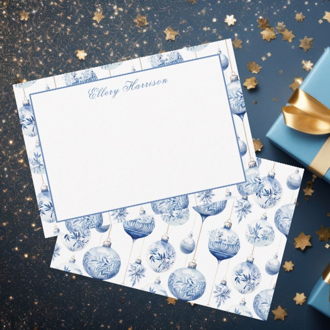 Chinoiserie Blau & Weiß Weihnachtsschmuck Dankeskarte (Von Creator hochgeladen)