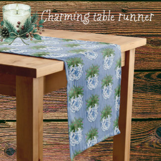 Chinoiserie Blau Weiße Platten Weihnachten Mittelgroßer Tischläufer