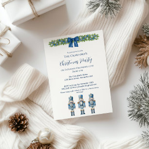 Chinoiserie Blau-weißer Nussknacker Weihnachten Einladung