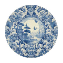 Chinoiserie Blau Weißes Asien Pagoda