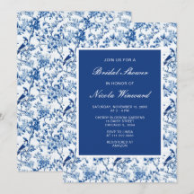 Chinoiserie Blaue Vögel und Blume Brautparty