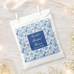 Chinoiserie Blaue Vögel und Blume Brautparty Geschenktütchen