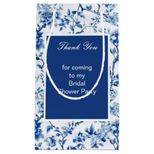 Chinoiserie Blaue Vögel und Blume Brautparty Kleine Geschenktüte