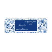 Chinoiserie Blaue Vögel und Blume Hochzeit