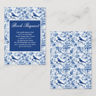 Chinoiserie Blaue Vögel und Blumen Baby Shower Begleitkarte