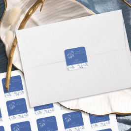 Chinoiserie Blauen Hochzeitsfeier Quadratischer Aufkleber