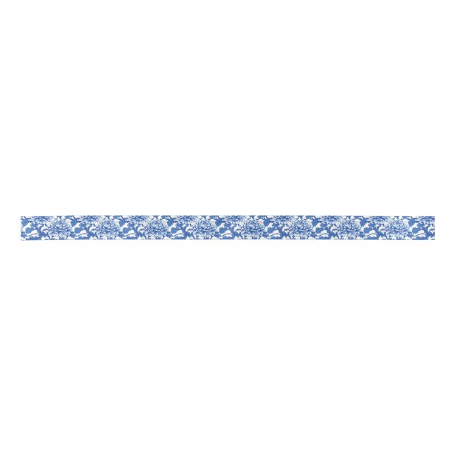 Chinoiserie Blauer Himmel Satinband (Vorderseite)