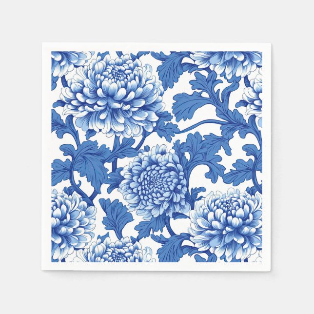 Chinoiserie Blauer Himmel Serviette (Vorderseite)