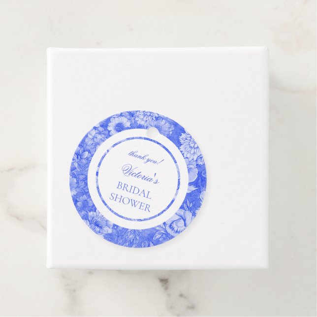 Chinoiserie Blaues Brautparty Geschenkanhänger (Beispiel)
