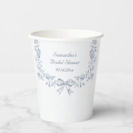 Chinoiserie Blaues Brautparty Pappbecher