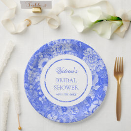 Chinoiserie Blaues Brautparty Pappteller