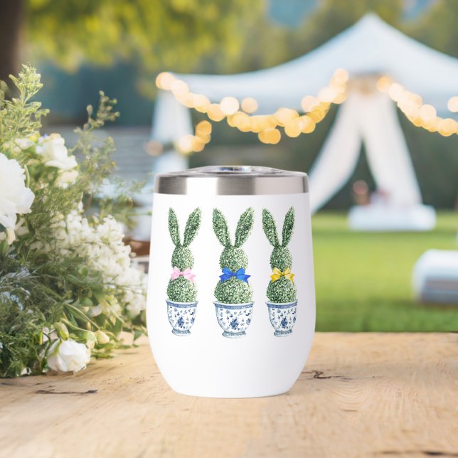 Chinoiserie Bleue et Blanche Avec Topiaires de Lap (Mariage (pivoté))