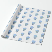 Chinoiserie Blue and White Vase Hydrangea Wrapping
