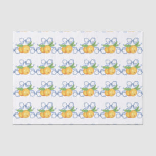 Chinoiserie Blue Bows & Mandarins Seidenpapier