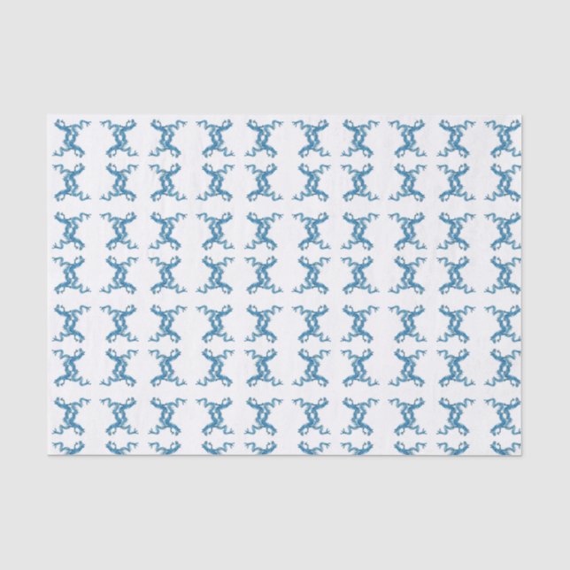 Chinoiserie Blue Chinese Dragons Seidenpapier (Vorderseite)