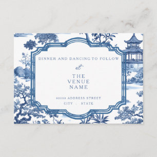 Chinoiserie Blue Empfang Card Begleitkarte