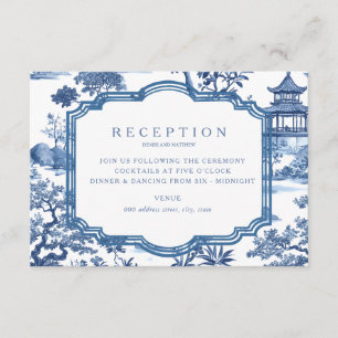 Chinoiserie Blue Empfang Card Begleitkarte