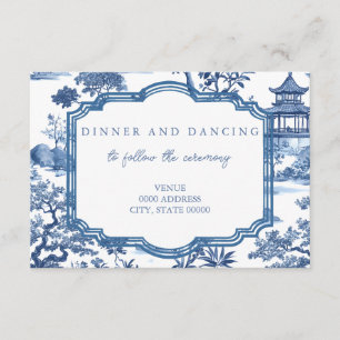 Chinoiserie Blue Empfang Card Begleitkarte