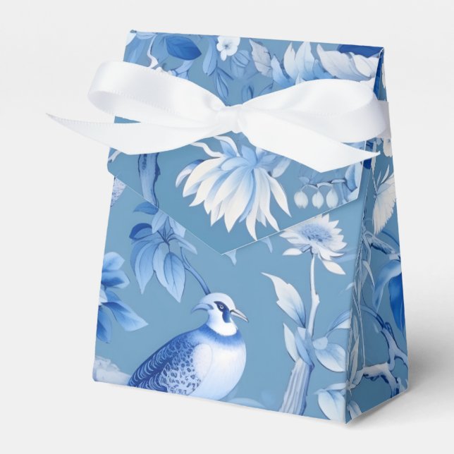 Chinoiserie Blue Favor Box Geschenkschachtel (Vorderseite)