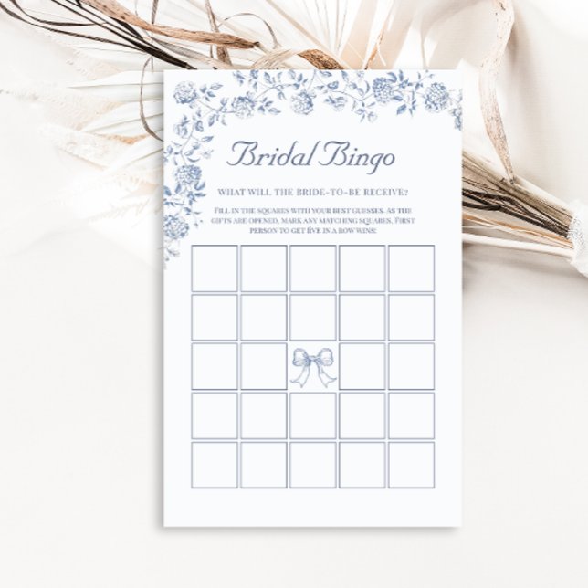 Chinoiserie Blue Floral Bridal Bingo (Von Creator hochgeladen)