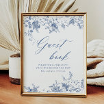Chinoiserie Blue Floral Wedding Gästebuchunterschr Poster<br><div class="desc">Chinoiserie Blue Floral Wedding Gästebuchunterschrift</div>