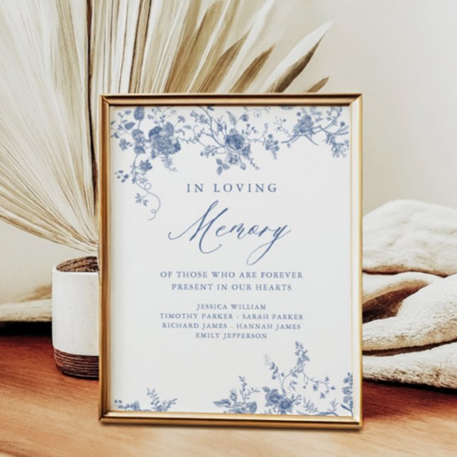 Chinoiserie Blue Floral Wedding Lounge Gedächtnisz Poster (Von Creator hochgeladen)