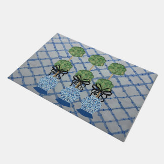 Chinoiserie Blue Ginger Jars Doormat Begrüßungsmat Fußmatte