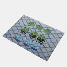 Chinoiserie Blue Ginger Jars Doormat Begrüßungsmat