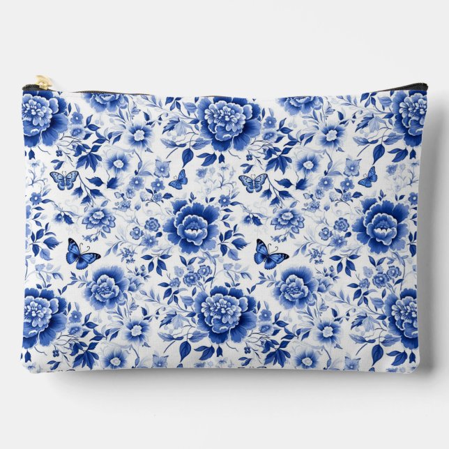 Chinoiserie Blue Makeup Bag Zubehörtasche (Vorderseite)