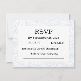 Chinoiserie Blue Peony Wedding RSVP Cards