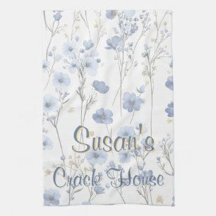 Chinoiserie Blue Toile Mahjong  Geschirrtuch