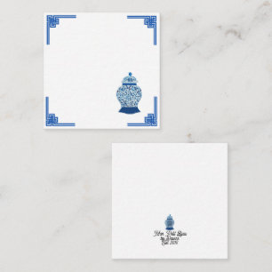 Chinoiserie Blue und White Ginger Jar Mitteilungskarte