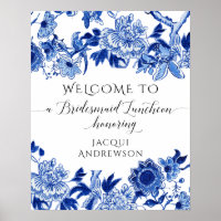 Chinoiserie Blue White Welcome Bridal Luncheon