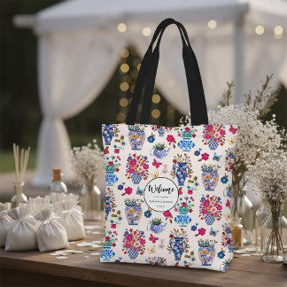 Chinoiserie-Blumen-Hochzeitstasche Tasche
