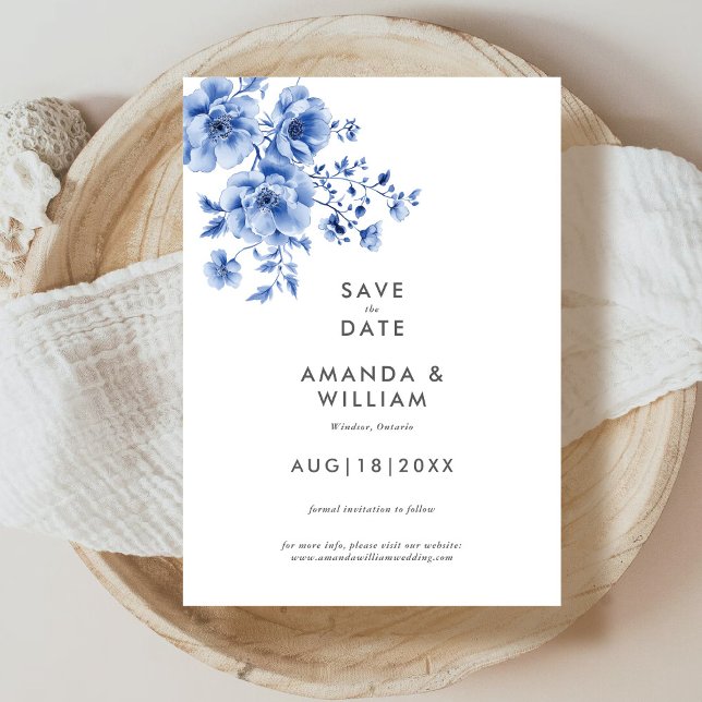 Chinoiserie Blumenkohl Save the Date Karte (Von Creator hochgeladen)