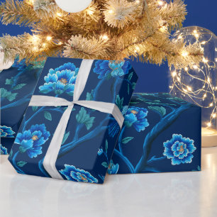 Chinoiserie-Blumenmuster Geschenkpapier