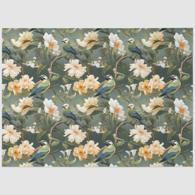 Chinoiserie Blumenmuster Papier (Vorderseite)