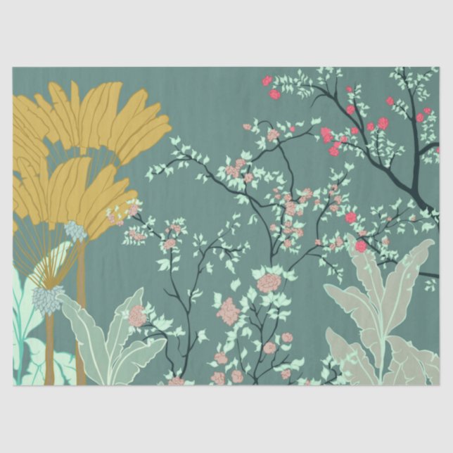 Chinoiserie Blumenpapier Seidenpapier (Vorderseite)