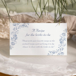 Chinoiserie Blumenrezept für die Braut Begleitkarte