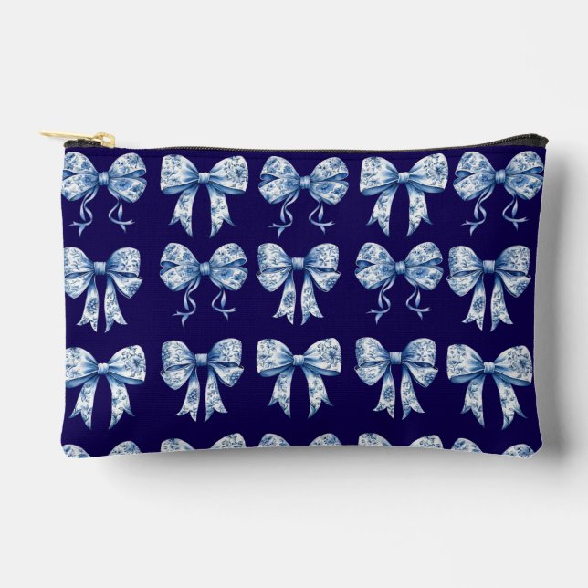 Chinoiserie Bow Coquette Druck Schnürung Beutel (Vorderseite)