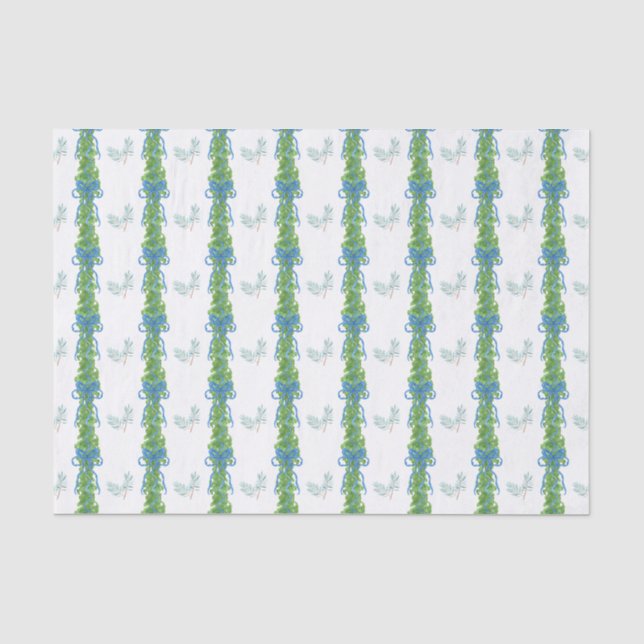 Chinoiserie Bow Garland Weihnachten Seidenpapier (Vorderseite)