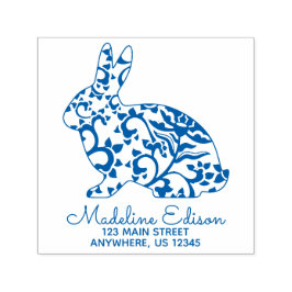 Chinoiserie Bunny Rabbit Address Self Inking Brief Permastempel