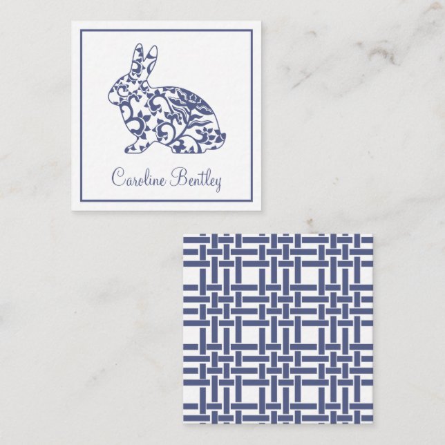 Chinoiserie Bunny Rabbit Geschenkgutscheine Mitteilungskarte (Vorne/Hinten)