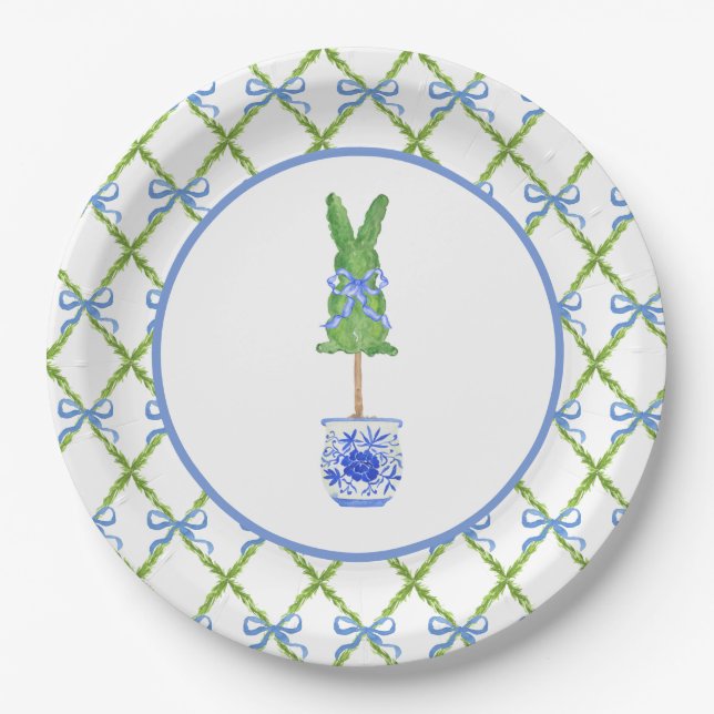 Chinoiserie Bunny Topipe Pappteller (Vorderseite)