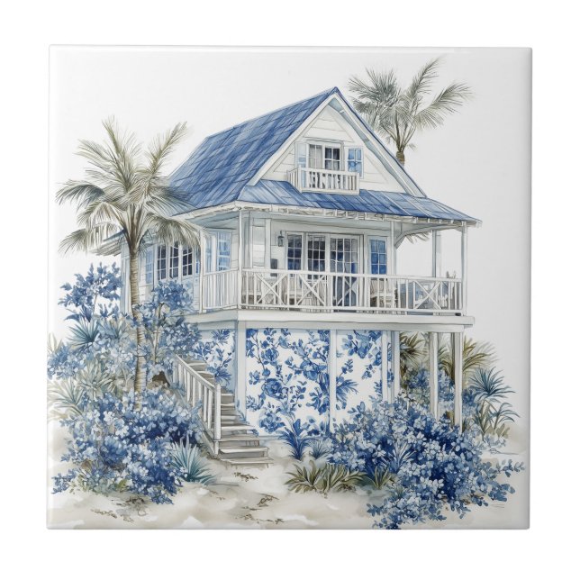 Chinoiserie Ceramic Tile Fliese (Vorderseite)