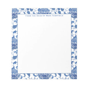 Chinoiserie Chic Antike Blau-Weiß-Ginger-Vase Notizblock