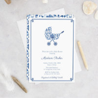 Chinoiserie Chic Baby Dusche aus blau und weiß Pra