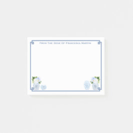 Chinoiserie Chic Blau und Weiß Personalisiert Post-it Klebezettel