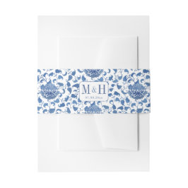 Chinoiserie Chic Blue and White Wedding Einladungsbanderole