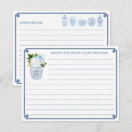 Chinoiserie Chic Blue & White Wedding Advice Card Einladung